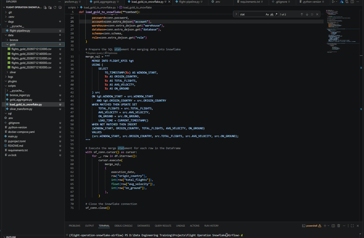 API flight Airflow Snowflake data engineering screenshot 3