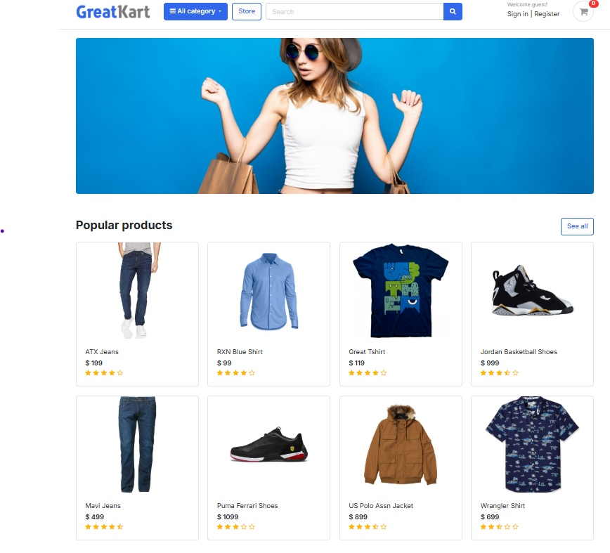 Django store project screenshot 1