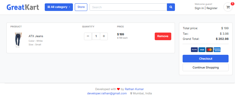 Django store project screenshot 4