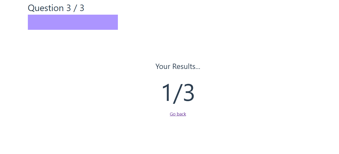 Vue quiz project screenshot 3